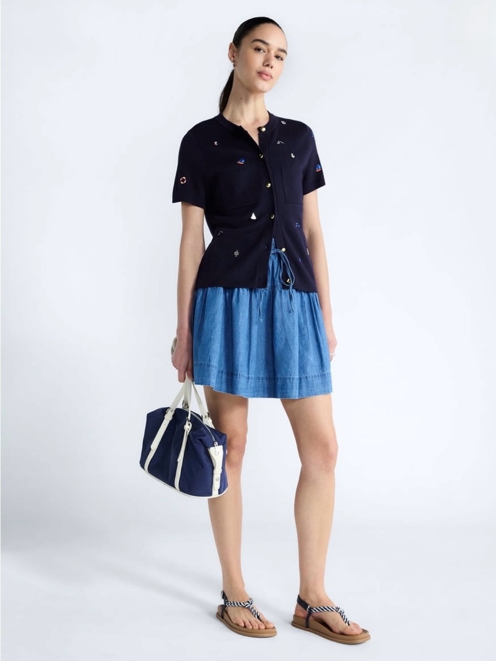 Free Assembly Blue Denim Mini Skirt - Picture 4 of 6